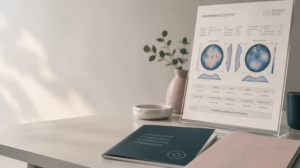 Materiale informativo Senelia dedicato alla prevenzione senologica e al monitoraggio della salute del seno nel tempo